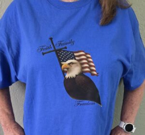 Faith,, Family Freedom royal blue